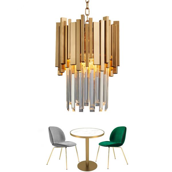

Gold chandelier lighting ingle light dining room led cry tal lamp modern kitchen i land pendant chain cri tal lu tre