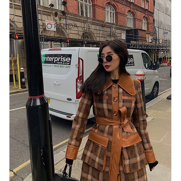 

long sleeve winter wool coat women europe style plus size restoring ancient way casaco ladies autumn new slim long woolen coat, Black