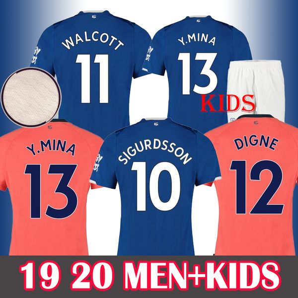 

19 20 everton soccer jerseys home sigurdsson walcott cenk tosun schneiderlin 2019 2020 everton football shirt andre gomes coleman davies, Black;yellow