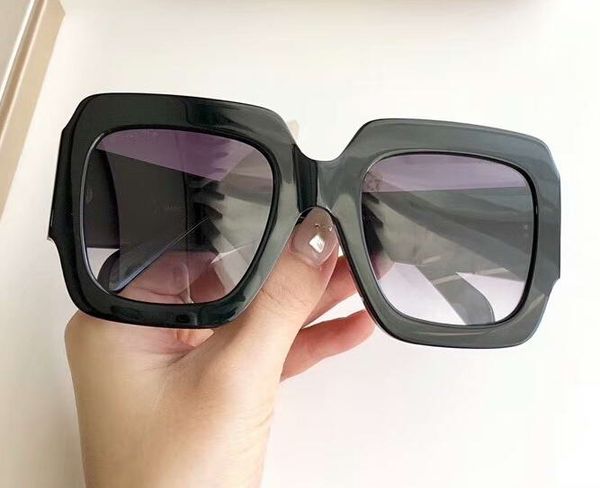 

fashion black square sunglasses 4337 grey gradient lens sonnenbrille women sunglasses glasses new with box, White;black
