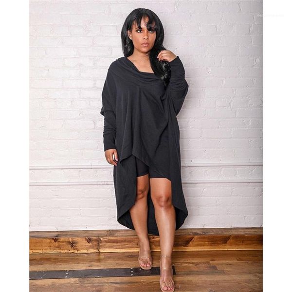 

шеи дамы платье вскользь свободные женщины одежда с ruched женский pure color fashion платья весна осень дизайнер slash, Black;gray