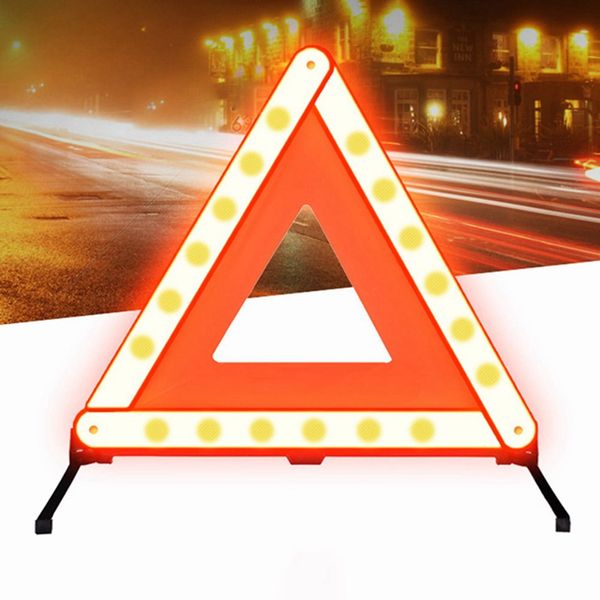 

emergency hazard sign auto breakdown warning triangle car triangle warning sign reflector road safety red reflective strip