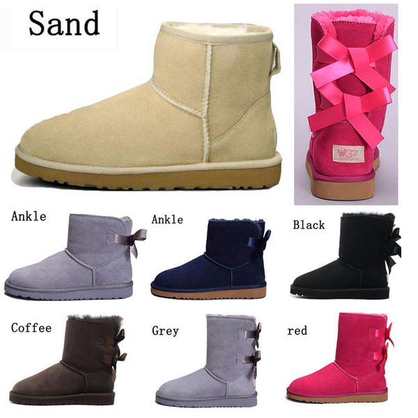 

2019 new wgg women's australia classic kneel boots ankle boots black grey chestnut navy blue women girl boots size us 5-10
