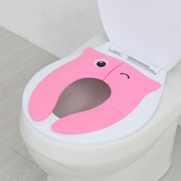 

1pc kids non slip no falling travel folding portable potty training seat cartoon children's candy colored toilet seats