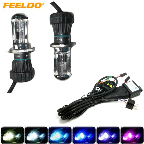 

feeldo 35w car xenon headlight h4 9003 hi/lo bi-xenon hid repalcement ac bulbs & harness #hq2225
