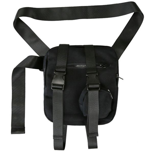 

belt pockets men's and women's fashion street windbreaker pockets hips chest small canvas shoulder bag