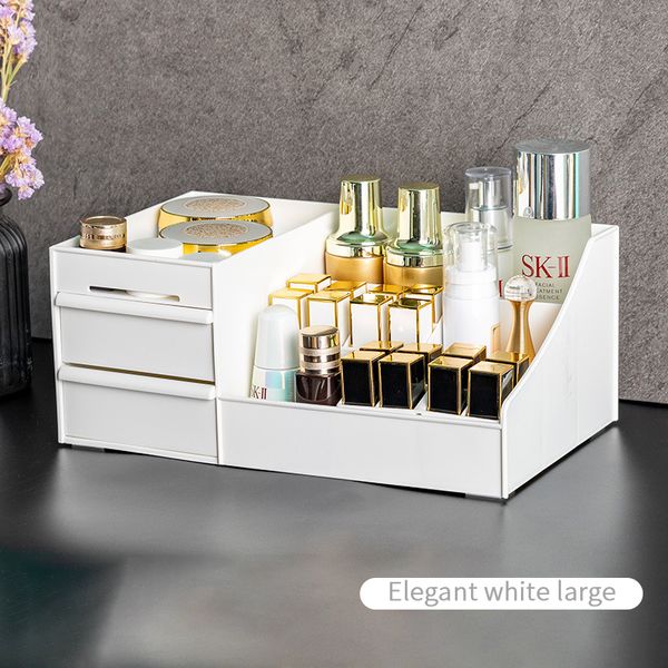 

plastic makeup organizer box 16 grid lipstick storage rack two-layers jewelry drawer bathroom cosmetic office organizer tool