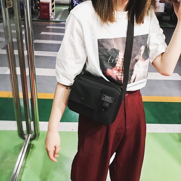 

2019 new style korean-style versatile solid color canvas crossbody bag fashion women's mobile phone bag