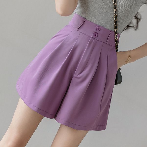 

high waist summer loose flared chiffon shorts for women s m  xl, White;black