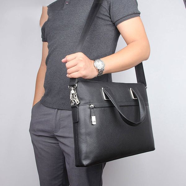 

men briefcase leather 14inch lapbags men business shoulder bags for male office briefcase