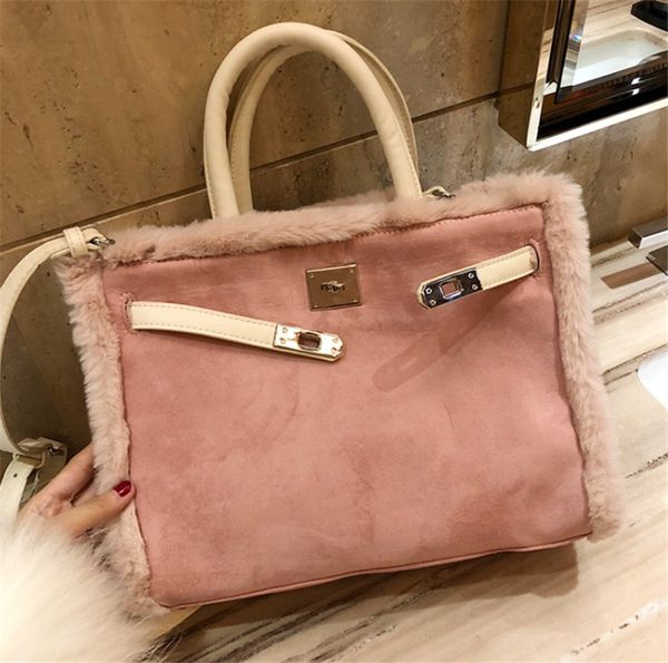 

designer shoulder bag rabbit hair matte frosted kelly bag autumn and winter new one shoulder messenger carrying leather platinum bags 4