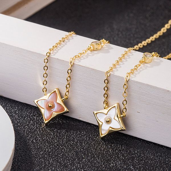 

v l s925 sterling silver 18k rose gold diamond designer pendant sunflower clover necklace clavicle chain