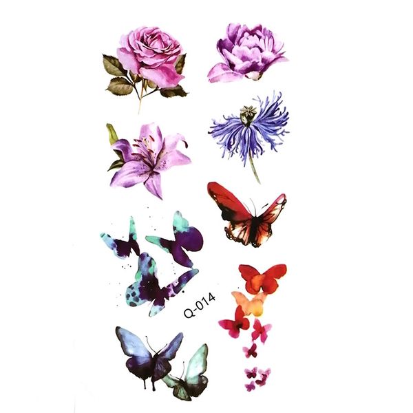 

temporary tattoo sticker flowers type fake tattoos hand face foot arm body art for men women 30pcs