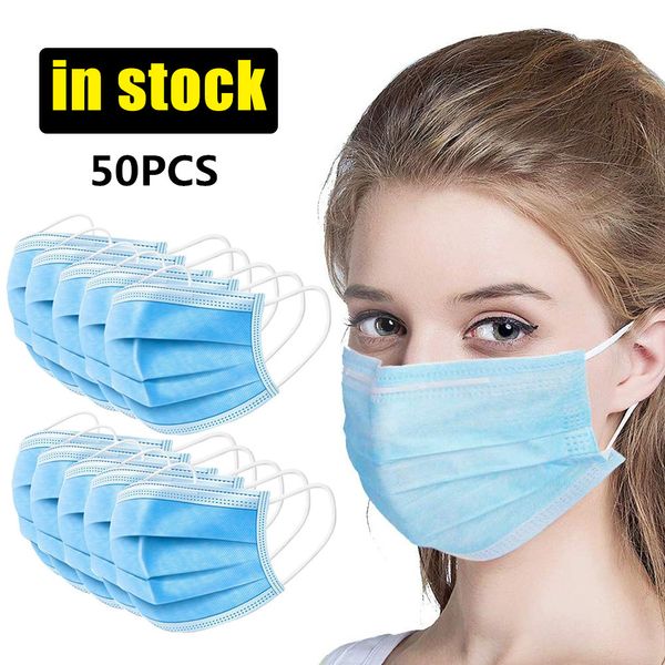 

3 layer disposable protective masks non woven anti-dust face masks safe breathable earloops masks household protetive mouth-muffle