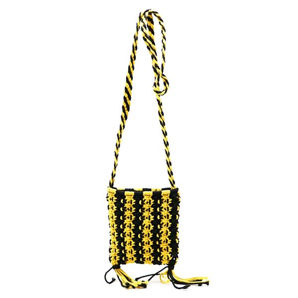 

straw bag women messenger shoulder bag popular summer cotton rope hollow tassel tote women knitting crossbody bags handbag