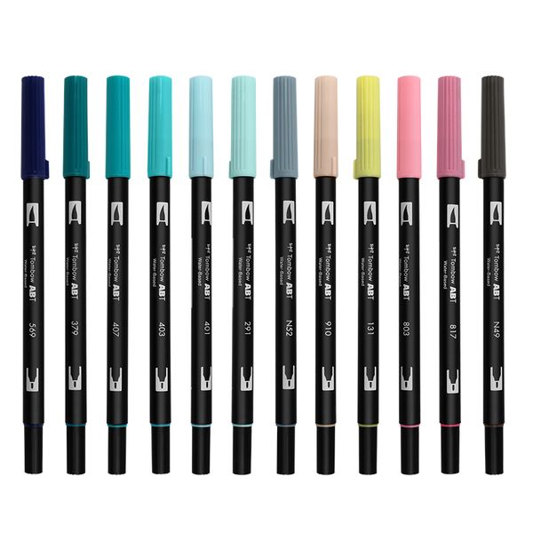 

tombow dual brush pens abt watercolor art markers new 12 colors japan