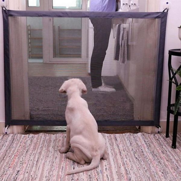 

dog gate portable folding safe guard protection safety products mesh magic pet gate for dogs baby safe guard children baby fence