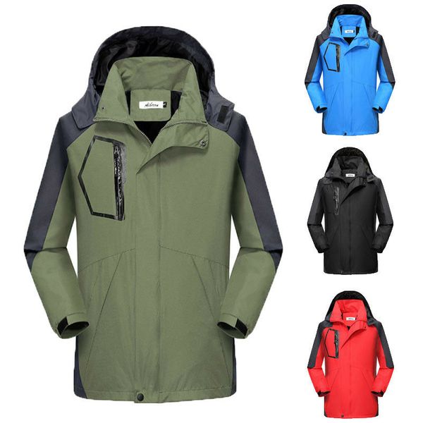 

men winter warm ski snow climbing hiking waterproof sport jacket outdoor coat trekking skiing male jackets, Blue;black