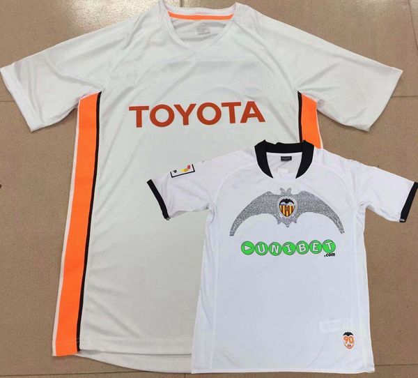 

retro classic valencia 2006 2007 2009 soccer jerseys david villa 06 07 09 retro football shirt s-2xl, Black;yellow