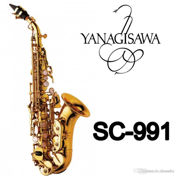 

Yanagi awa c 991 curved oprano axophone gold lacquer bra ax profe ional mouthpiece patche pad reed bend neck