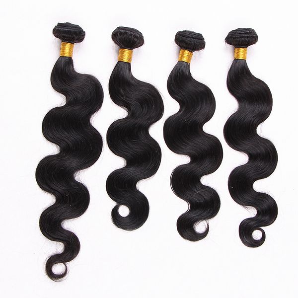 Marca Eliber Marca Top Qualidade Brasileira Virgem Humano Bundles Body Onda Weave Natural Black Color, 100gr One Piece 4 Pcs Pack, DHL grátis