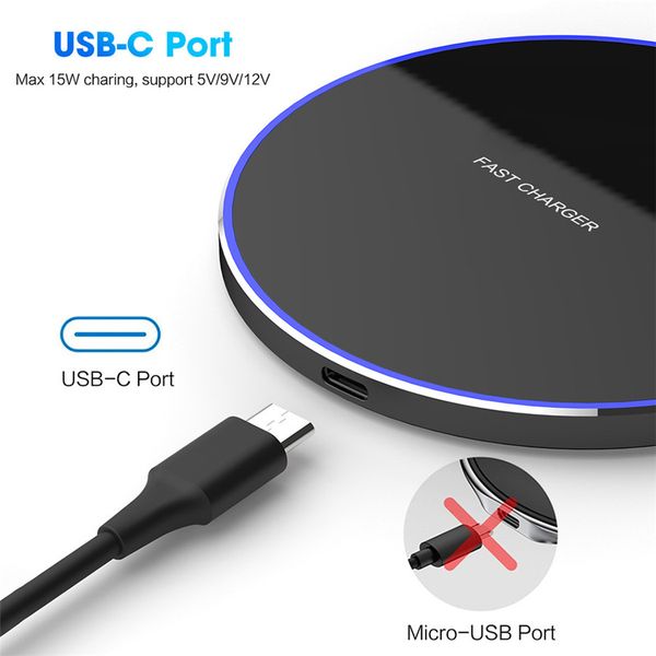 

15w fast wireless charger fdgao/qi quick charging wireless phone charger for samsung galaxy s10+ s10e note9 iphone 11 xs max 8