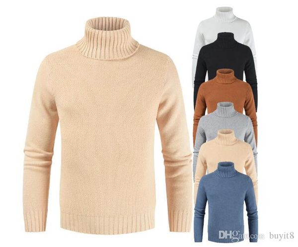 

причинные теплые мужские водолазки высокий воротник свитера пуловер мужчины slim-подходят мужские рубашки трикотажные свитера трикотаж, White;black