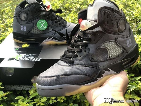 

2020 est authentic off air 5 white 5s retro black muslin fire red 3m reflective 23 basketball shoes men women sports sneakers with box
