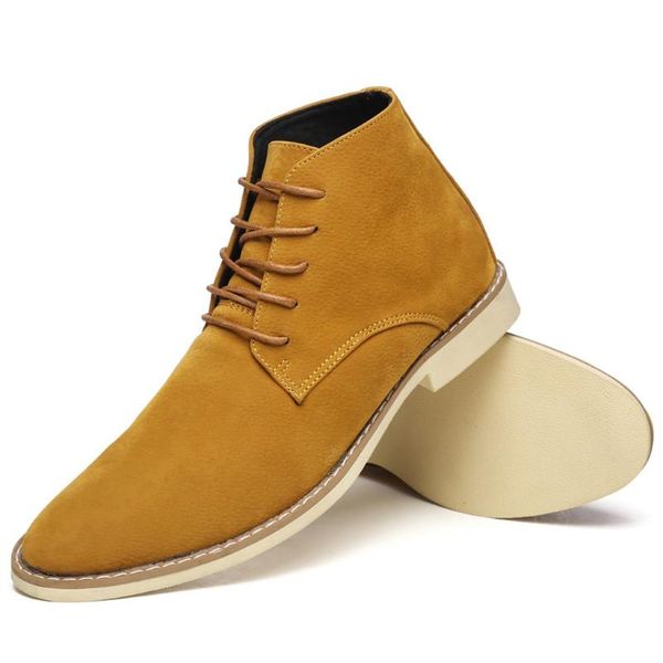 

boots sagace ankle for men business mens suede casual shoes outdoor leather winter male black blue yellow