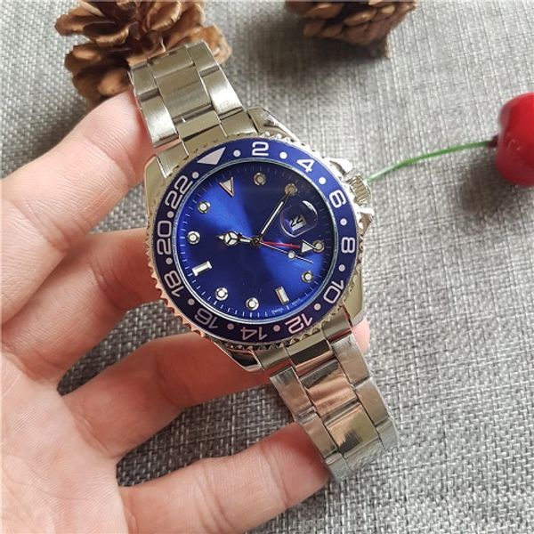 

New Gent в 2 Кварц самостоятельной Ветер Часы из нержавеющей стали Погружение Белый Ч