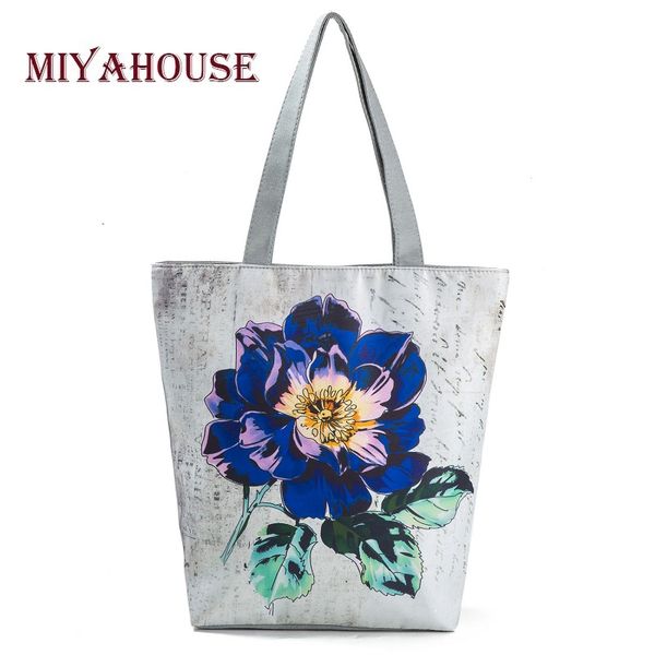 

miyahouse vintage floral printed shoulder bag women daily use summer beach bag lady large capacity female shopping