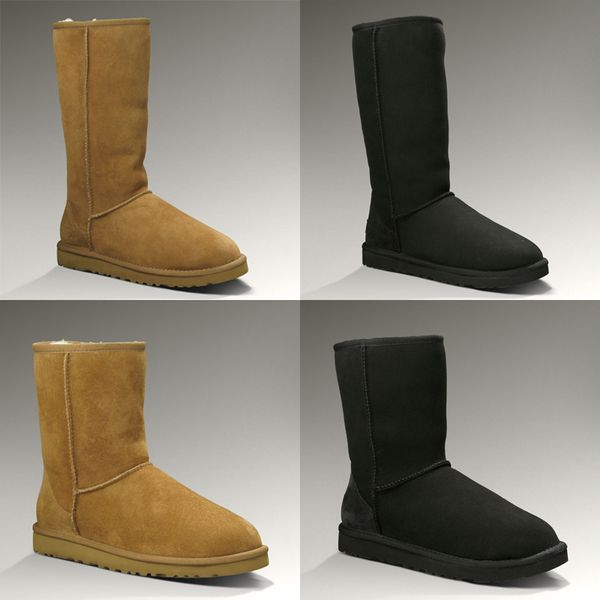 

классические ботинки снежка женщин дизайнер подлинной коровы замши дамы австралийские мкг теплые зимние сапоги женские туфли mujer botas для, Black