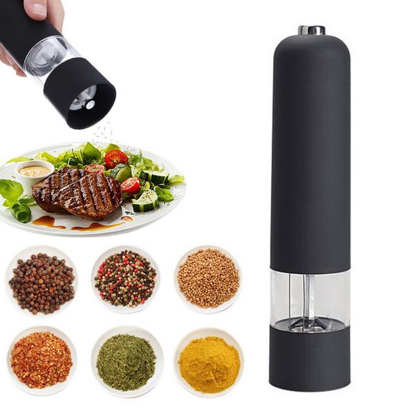

Electric Pepper Grinder Salt Spice Herbal Containers with LED Lights Mill Adjustable Coarseness Home Kitchen Cooking BBQ Tools