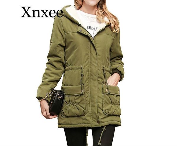 

2020 winter jacket women hooded cotton coats in women's parkas adjustable waist slim coat women jacket coat, Black