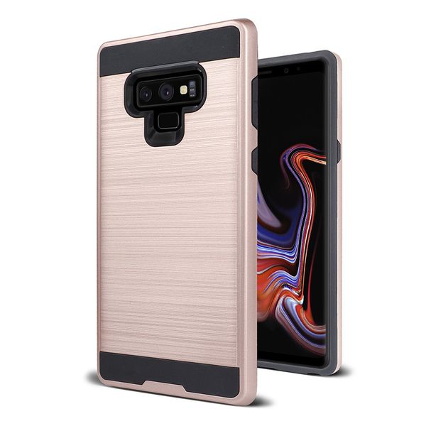 Cobertura de corpo inteiro defensor para Galaxy A20 / A30 / A50 Capa de telefone de textura escovado resistente a choques para Note8 / Note9 / S7 / S7 Edge