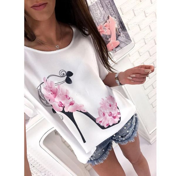 

blouse woman women women short sleeve high printed print beach casual loose ruffled blouses in style blouse drop shipping 2f23, White
