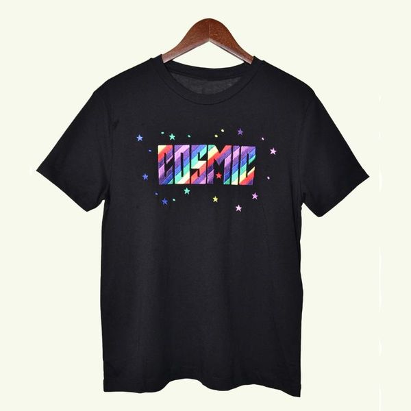 

2019 осень / зима радуга письмо вышивки шею с коротким рукавом футболки, White