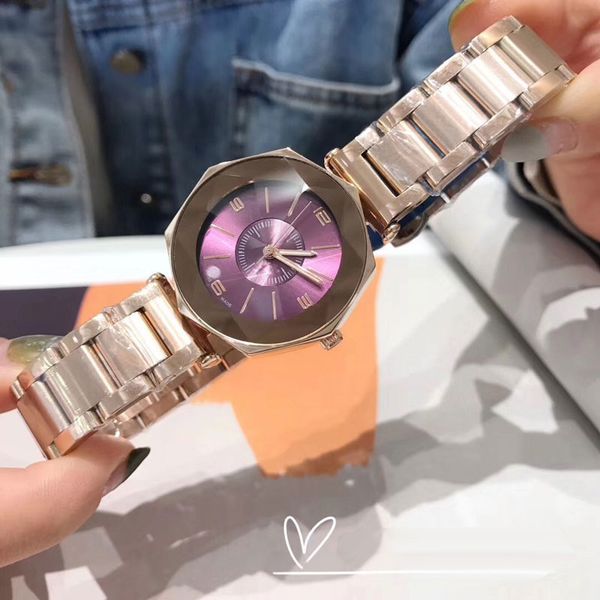 

повседневный женщины часы роскоши 35мм циферблат полный диапазон нержавеющей стали платье кварцевые наручные часы для дам девушки женщина лу, Slivery;brown