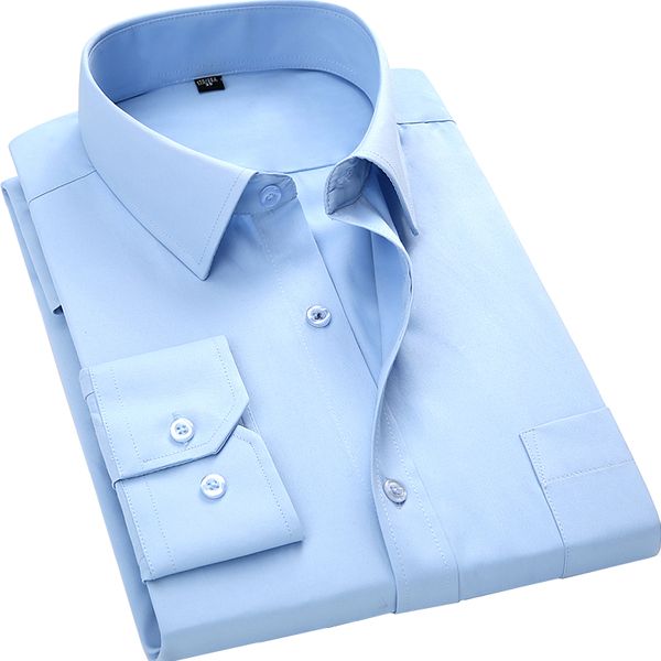 

nice tide men business casual long sleeved shirt male solid color dress shirt slim fit chemise homme camisa social masculina, White;black