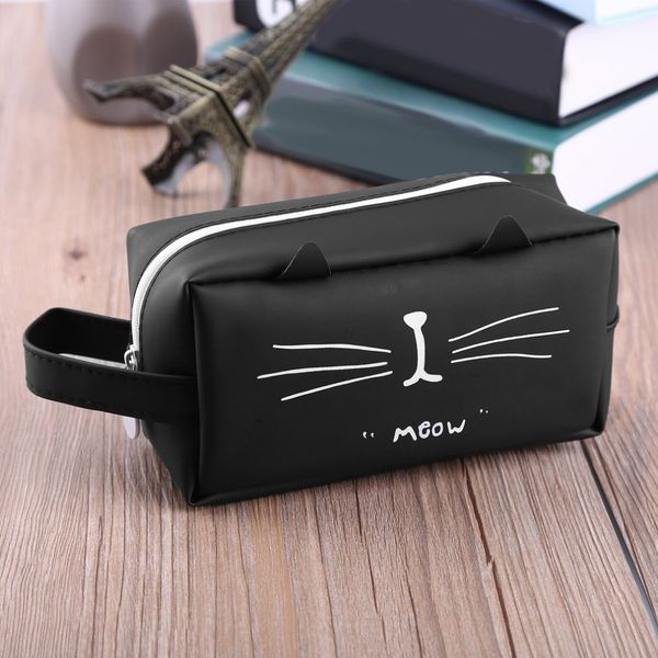 

kawaii карандаш мешок мультфильм cat gel пенал большой емкости коробки школа канцелярские pen сумка с портативной ручкой для переноски