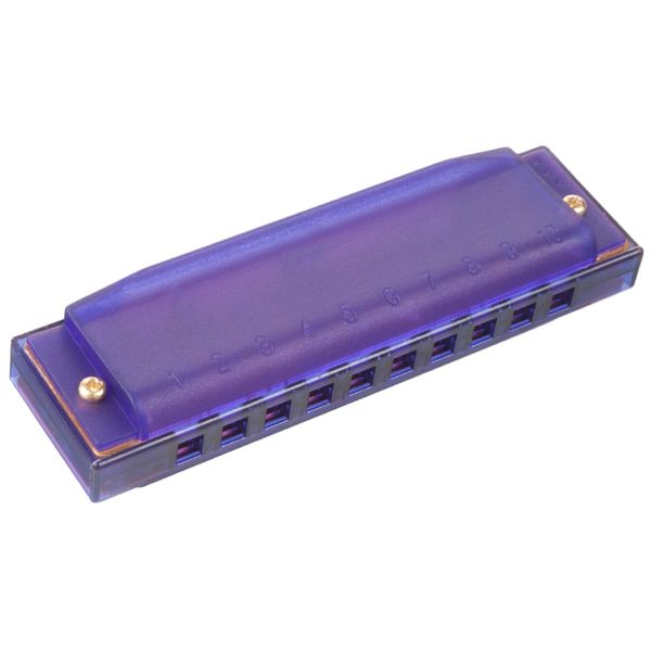 

plastic 10 hole harmonica c note for adults beginners - purple