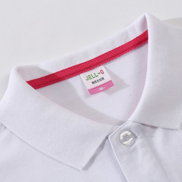 

100% cotton polo shirt women short sleeve shirt office lady casual solid color tee female slim woman clothing custom print, White