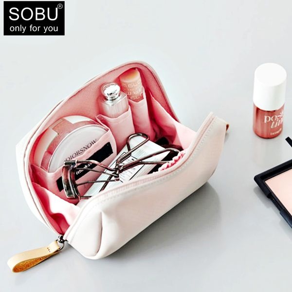 

korean style solid cosmetic bag women bow tie makeup bag waterproof travel neceser wash case toiletry storage neceser h120