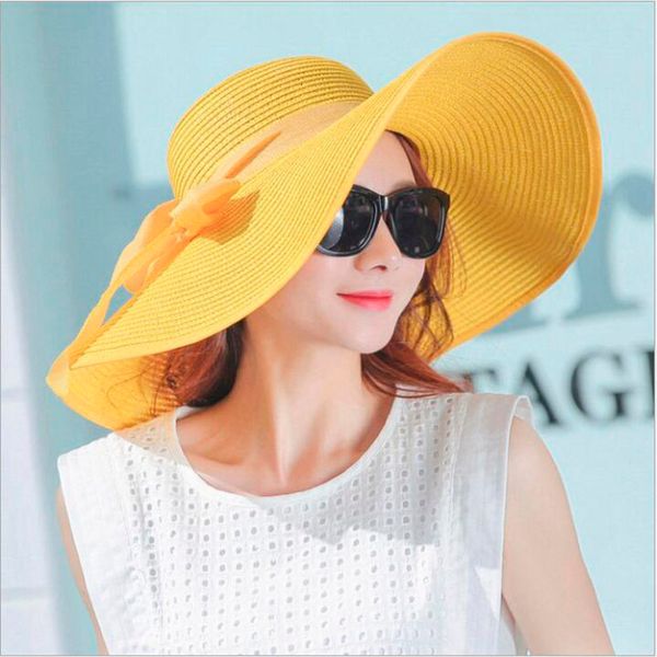 

2019 ladies summer hats with brim new brand straw hats for women beach sun hats floppy sunhat,chapeau femme,chapeu de praia y200602, Blue;gray