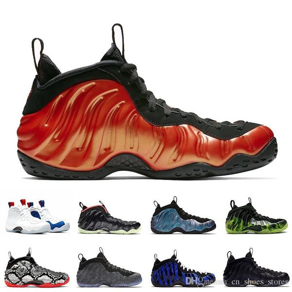 

habanero red penny hardaway men basketball shoes foam one vandalized obsidian glitter metallic gold eggplant mens trainers sports sneakers