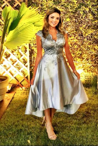 Elegant Embroidery Mother Of The Bride Dresses Beaded Scoop Neckline