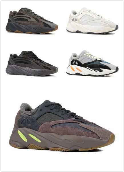 

2020 kanye west 700 wave runner running shoes inertia 700s v2 geode static sports mauve solid grey sneakers size 36-45, Black