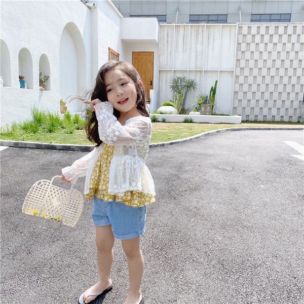 

2020 summer new arrival girsl fashion lace flroal coat kids fashion princess coat girl coats kids girls coats, Blue;gray