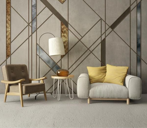

custom any size 3d wall papers home decor nordic simple personality abstract geometric line square wallpaper fresco living room