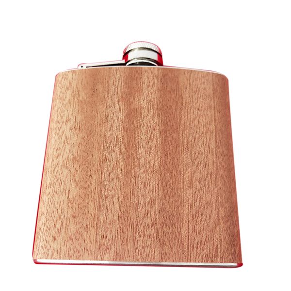 

logo customize mini pocket stainless steel hip flask wood grain color leak-proof outdoor liquor flask